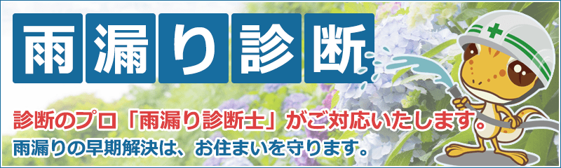 診断のプロ「雨漏り診断士」が対応いたします。