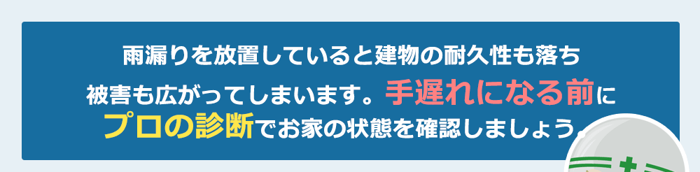 手遅れになる前にプロの診断でお家の状態を確認しましょう