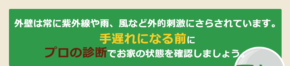 手遅れになる前にプロの診断でお家の状態を確認しましょう